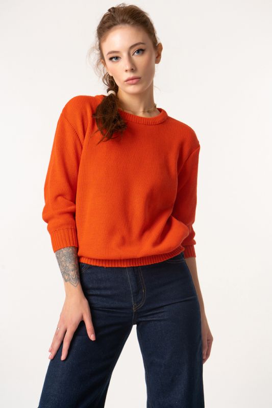 Knitted free sweater orange