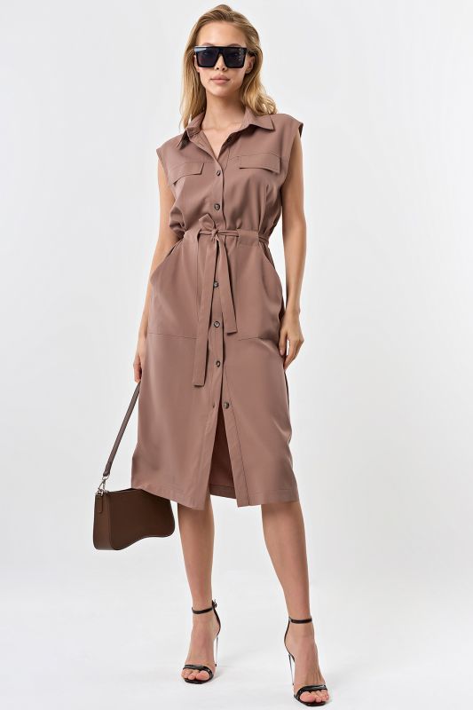 Direct silhouette mocha safari dress