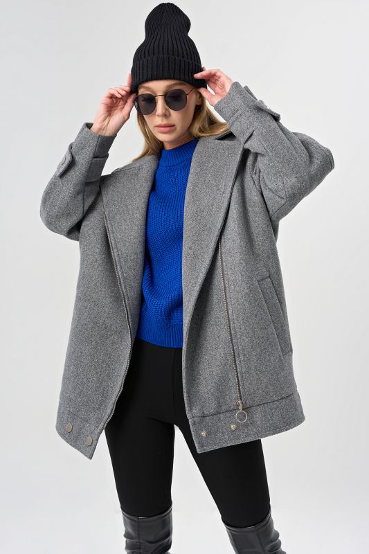 Jacket from coat fabric gray