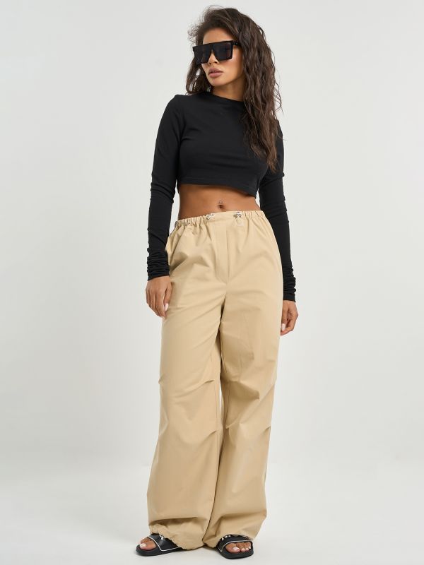 Beige dense cotton kargo pants