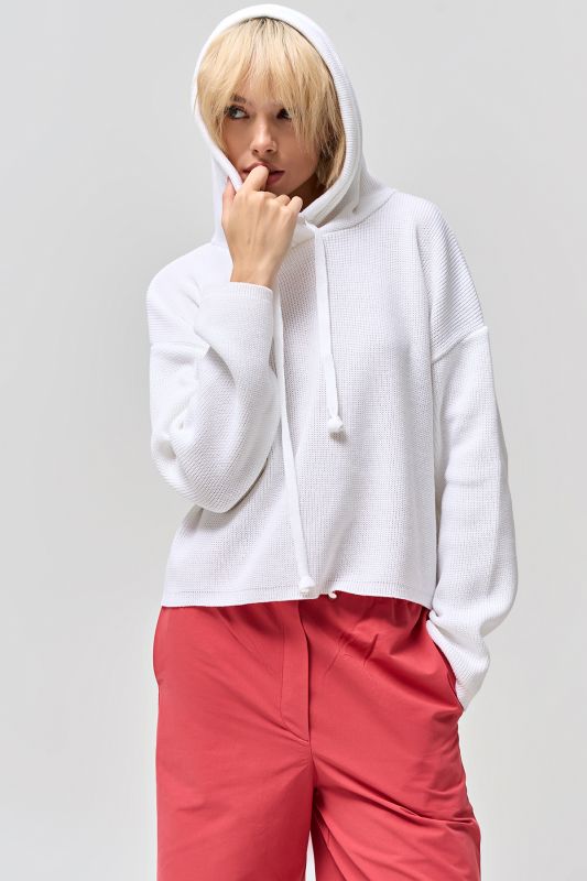 Short cotton sweater white