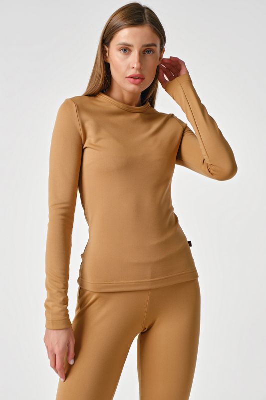 Casual knit tight-fitting camel suit