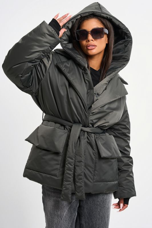 Jacket insulated with removable hood peat