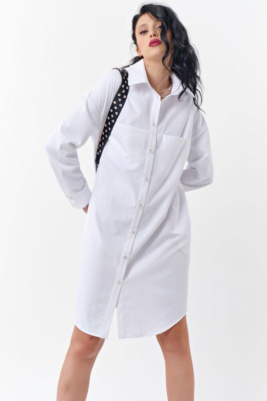 White cotton shirt dress