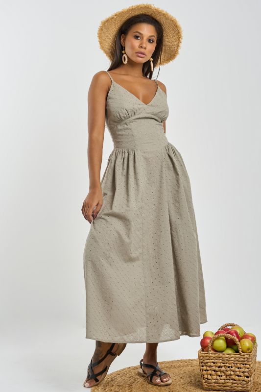 Summer lace khaki sundress