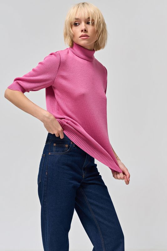 Smoky pink half wool turtleneck sweater