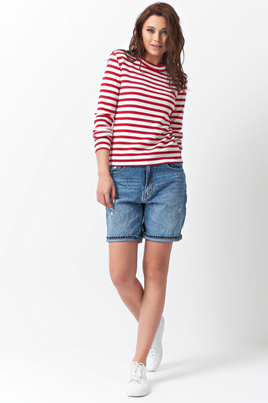 Red striped knitted sweater