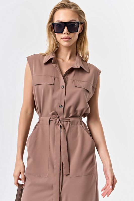 Direct silhouette mocha safari dress