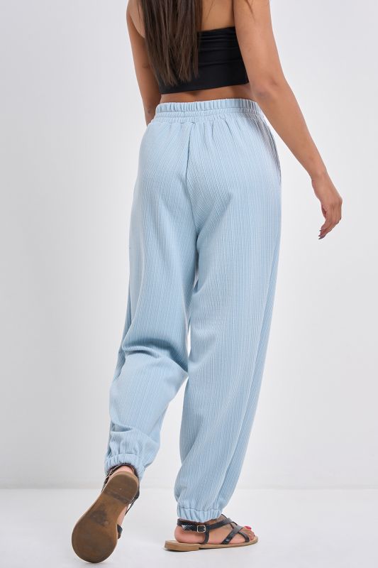 Textured knit pants dusty blue