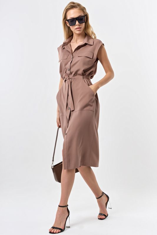 Direct silhouette mocha safari dress