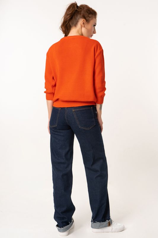 Knitted free sweater orange