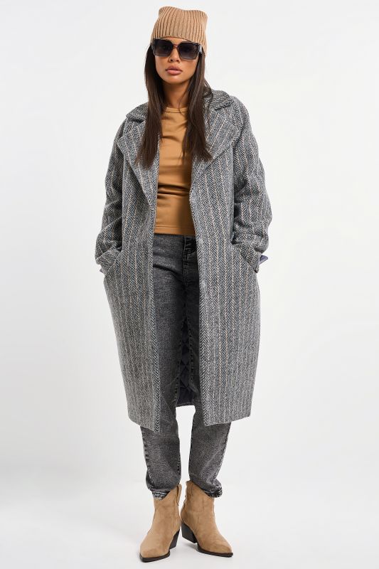 Long coat made of wool with insulated lining gray