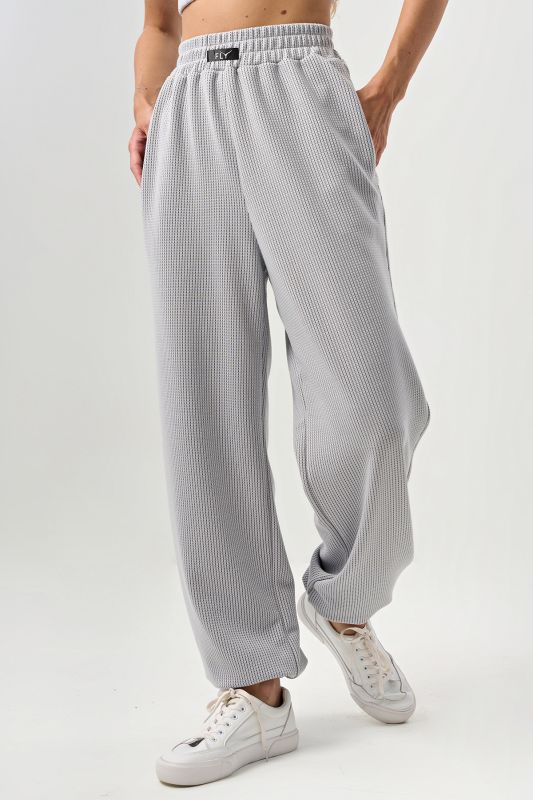 Textured jersey pants gray