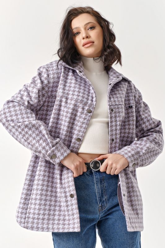 Coat Shirt Jacket in lilac color