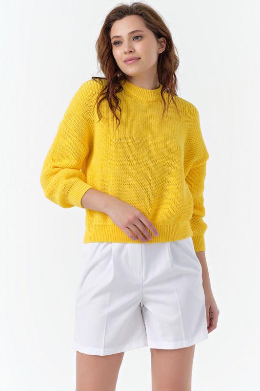 Oversize knitted sweater yellow