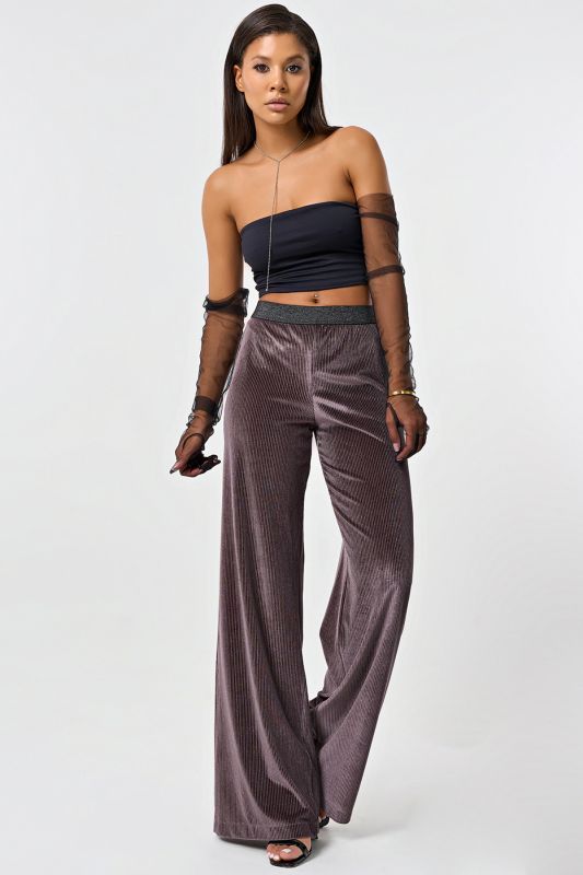 Cappuccino jersey velvet straight pants