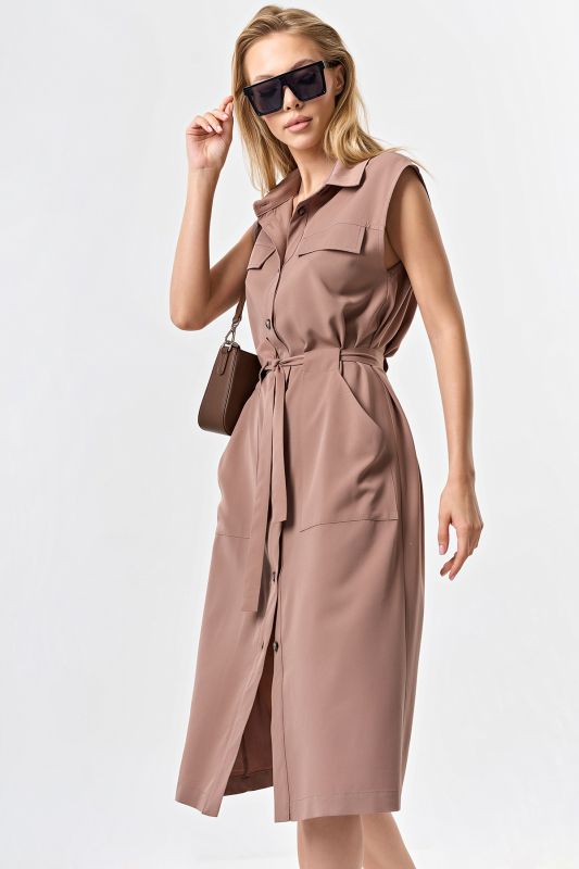 Direct silhouette mocha safari dress