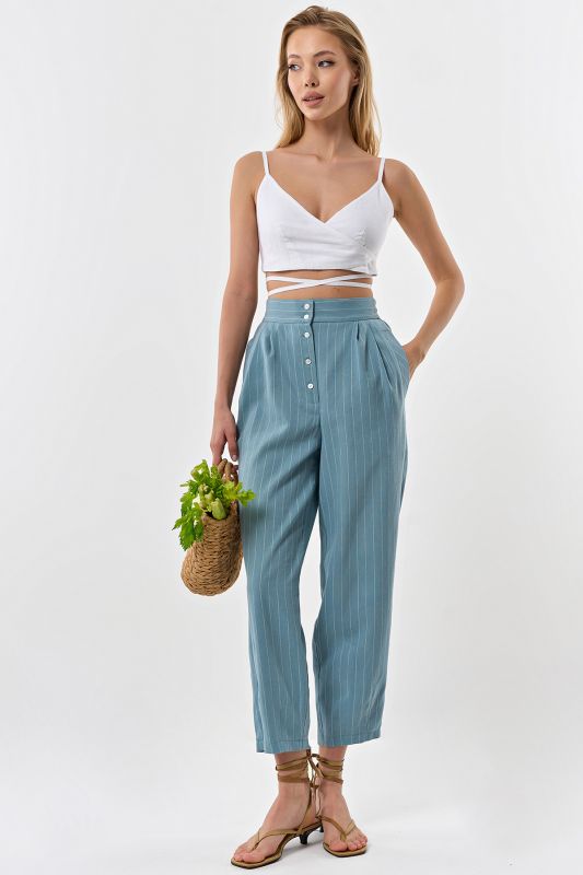 100% cotton banana pants blue