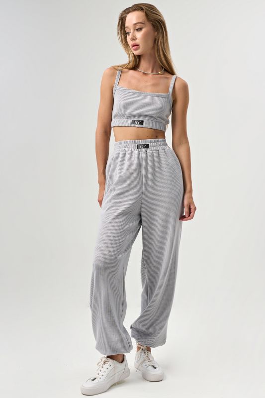 Textured jersey pants gray