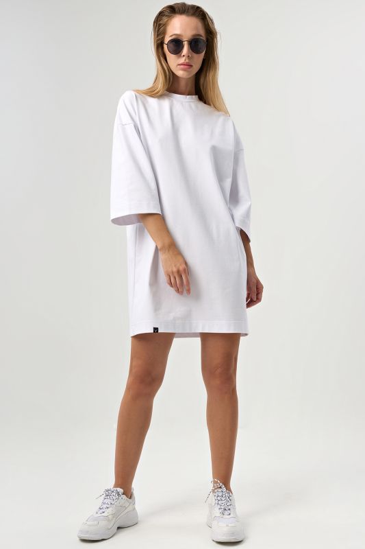 T-shirt dress with print on the arm white