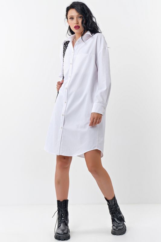 White cotton shirt dress