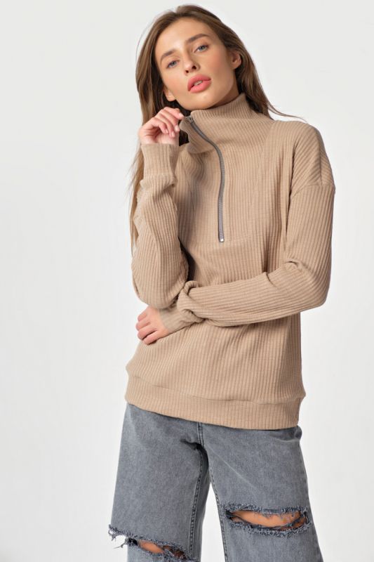 Sweater with high neck beige