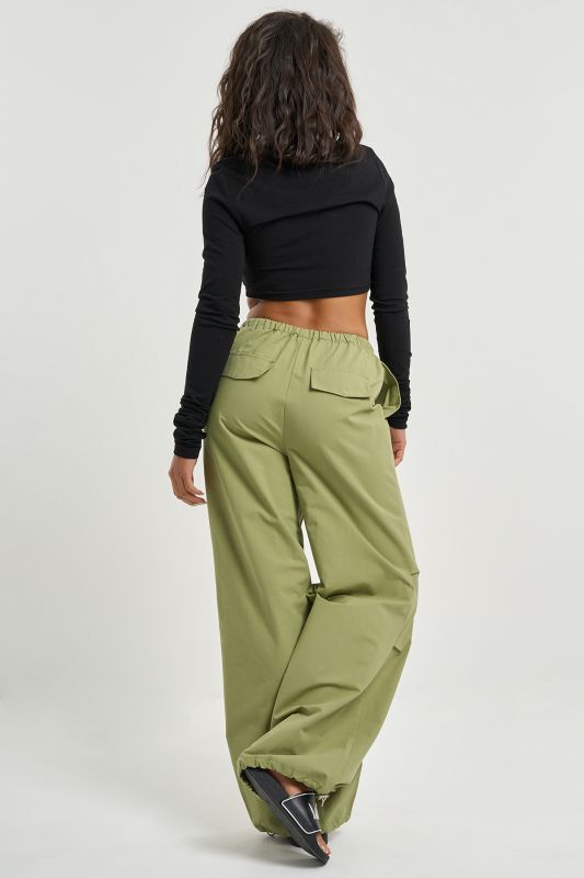 Tight cotton blend kargo pants olive