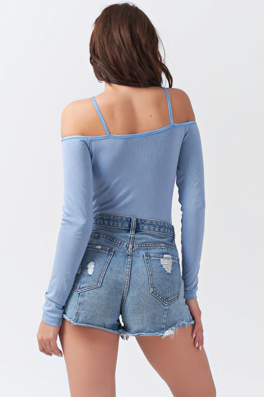 Long sleeve knitted body blue