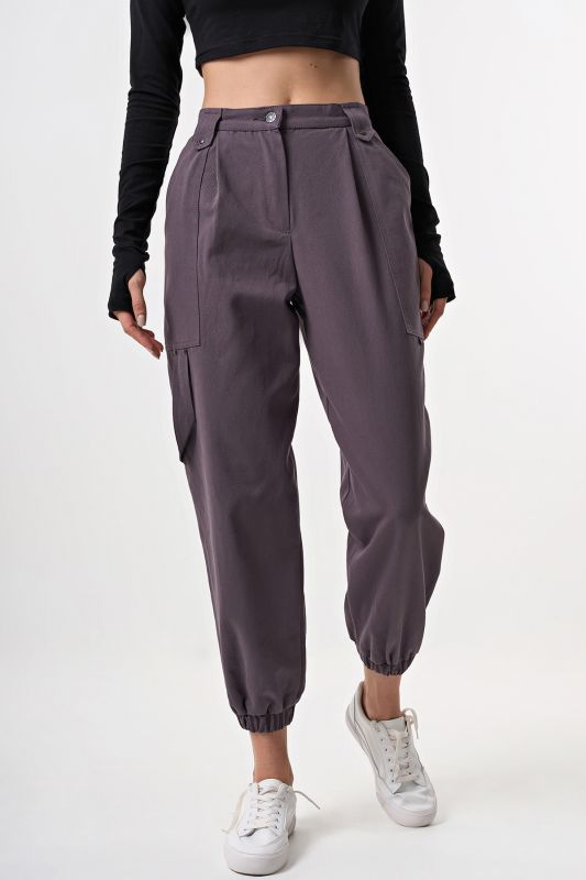 Graphite Cotton Cargo Trousers