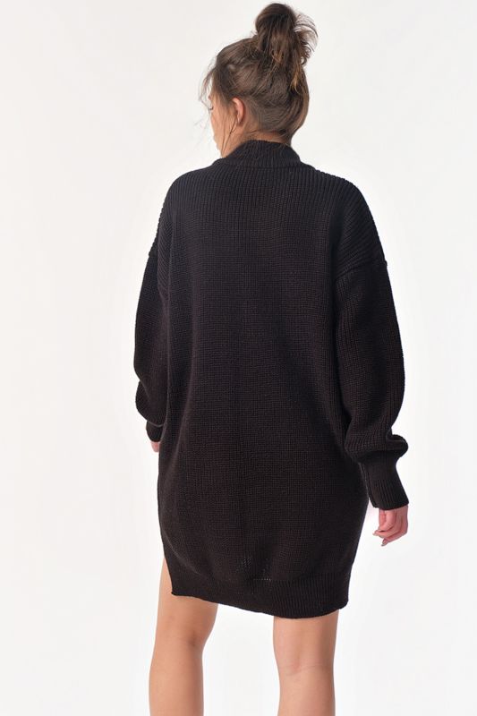 Free silhouette knitted sweater dress black