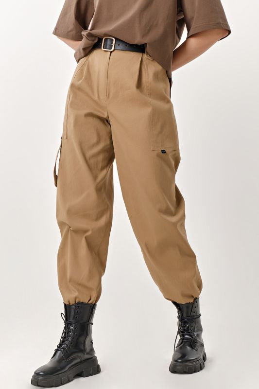 Sandy Cotton Cargo Trousers