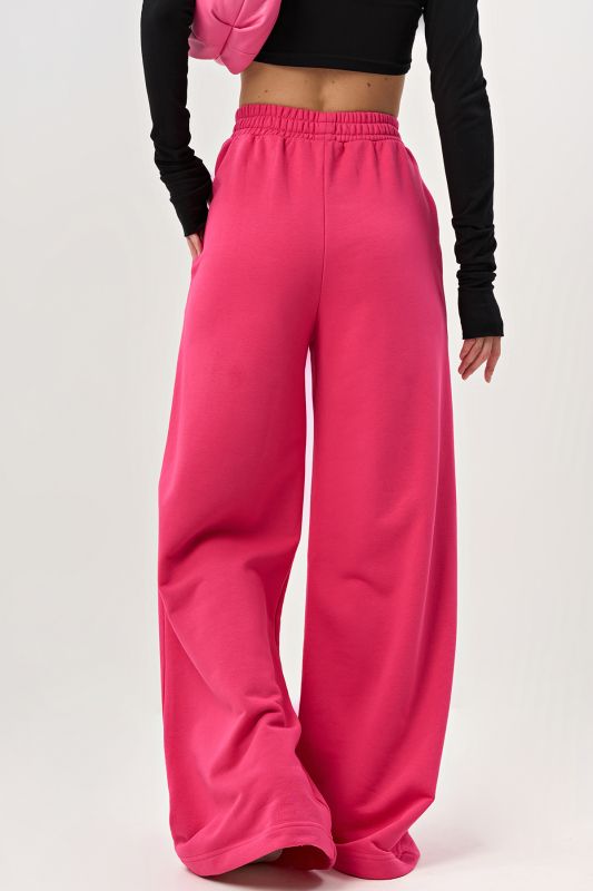 Wide pants made of futer for tall pink