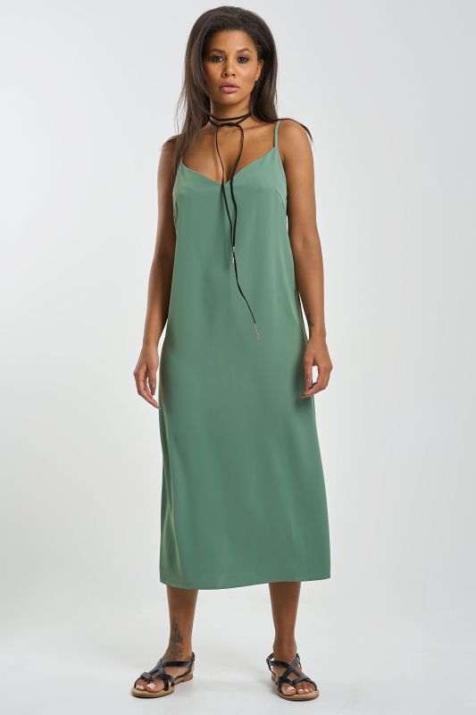 Dress-combination dress with thin khaki straps