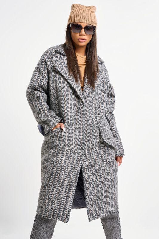 Long coat made of wool with insulated lining gray