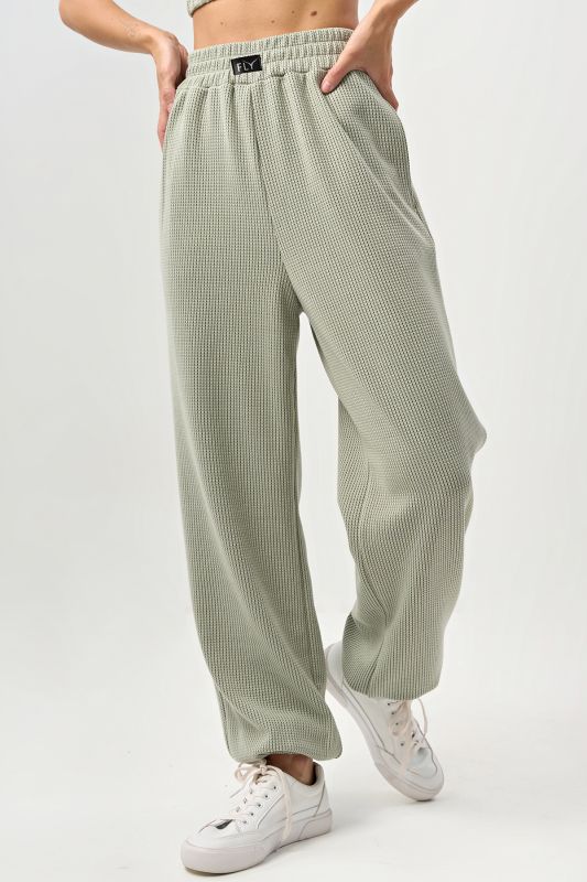 Sage textured knit pants