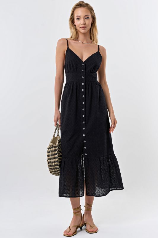 Cotton lace summer sundress black