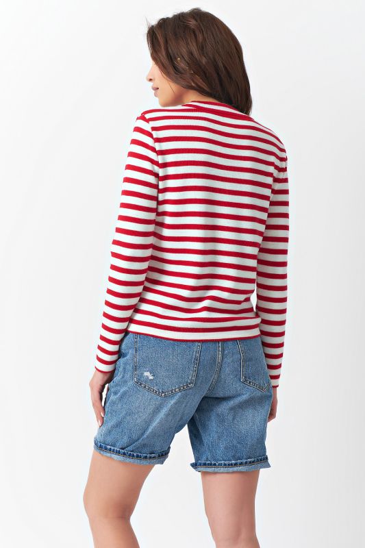 Red striped knitted sweater