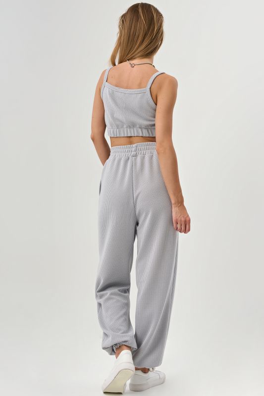 Textured jersey pants gray