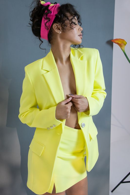 Long summer jacket neon yellow