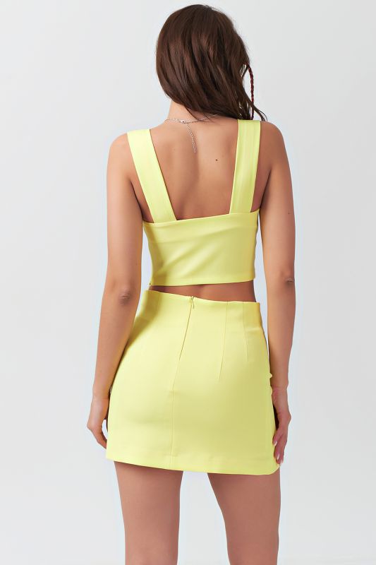 Neon neon yellow strappy crop top