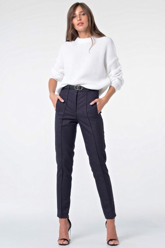 Tapered pants for office dark blue