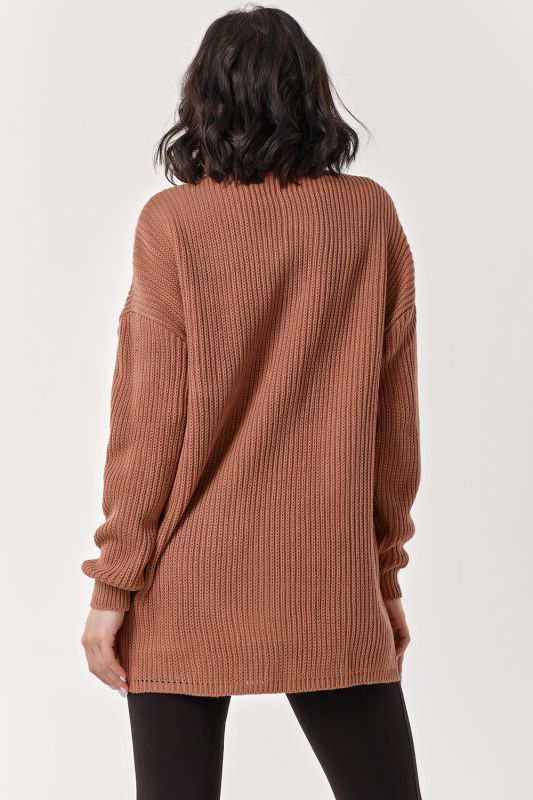 Textured knitted tunic in ash powder