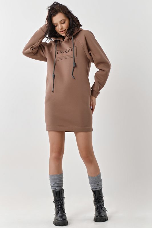 Mocha fleece fleece dress