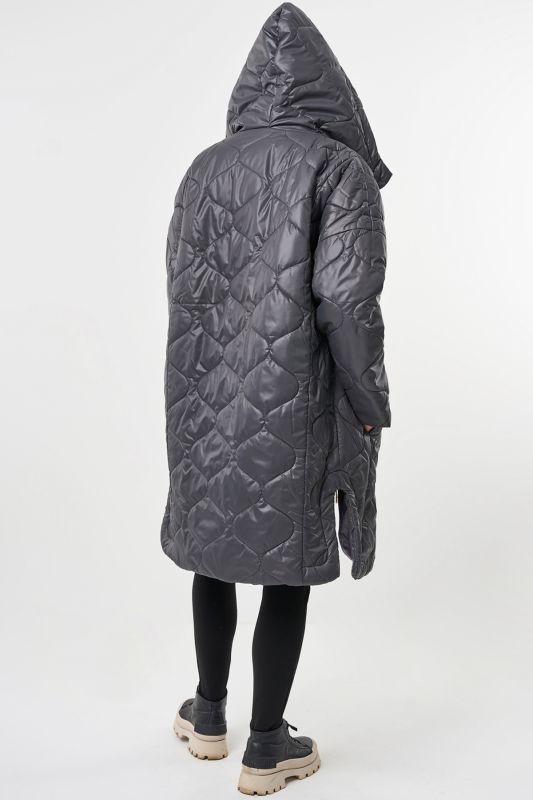 Hooded Quilted Coat Graphite