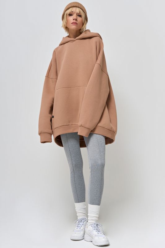 Fleece fleece hoodie beige