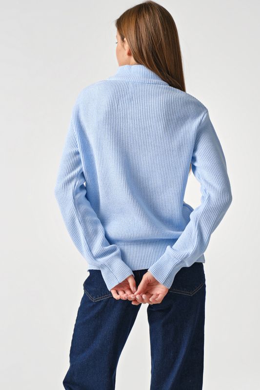 Cotton loose knit sweater light blue