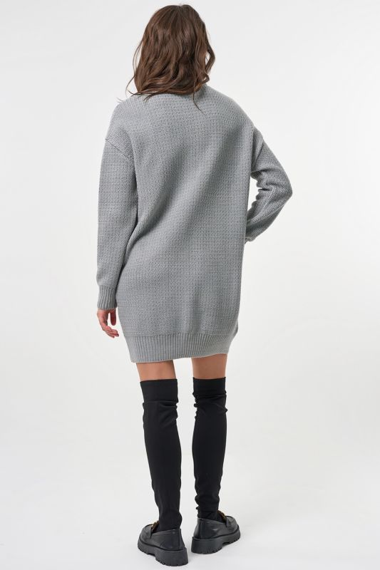 Short wool knitted dress in light gray