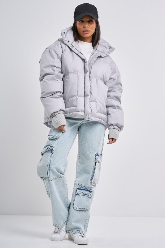 Light gray down oversize jacket